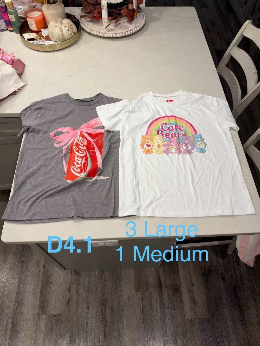 3 women’s medium graphic T-shirts & 1 large t-shirt smoke free home great shape